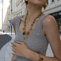 Pendentif cœur fait main plaqué or 18 carats Collier étanche tendance Collier acrylique Collier pendentif