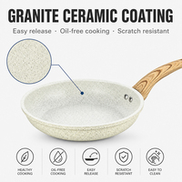 Ensemble de casseroles et poêles de cuisine en aluminium, sans PFOA, de haute qualité, pour cuisinière à induction, en céramique granit, antiadhésif