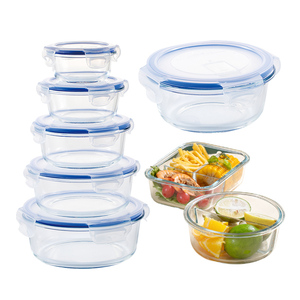 Ensemble de 24 contenants de stockage alimentaire, boîte à bento étanche avec couvercle, 9 contenants en verre pour la préparation des repas - Product Image 1