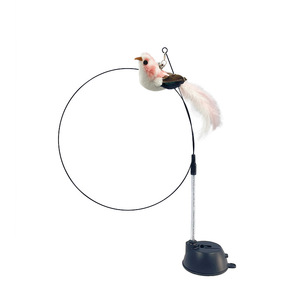 Varita de silicona con ventosa y alambre de acero largo, cabezal de repuesto en forma de pájaro, para gatos autoentretenidos - Product Image 1