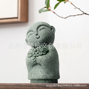 รูปปั้นพระจิโซะญี่ปุ่นสไตล์เซน สำหรับตกแต่งตู้ปลา บอนไซ ทำจากเรซิ่นสังเคราะห์ ดีไซน์เรียบง่ายทันสมัย - Product Image 1