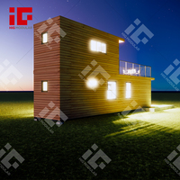Maison en conteneur à 2 étages avec terrasse de 40 pieds Villa de luxe personnalisée de haute qualité Petite maison modulaire préfabriquée mobile