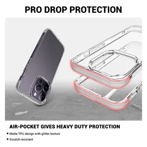 For IPhone 14 13 12 Pro Max Hybrid Case Transparent Thin Shockproof Mobile Phone TPU PC Back Cover Case
