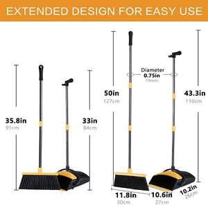 Set di Carrello per Scopa e Paletta in Materiale PET Giallo, Nuovo Design 2023 per Pulizie Professionali in Giardino - Product Image 3