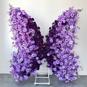 Décoration mobile sur le thème des papillons et des fleurs artificielles violettes, toile de fond pour photos et événements, idéale pour les anniversaires et l'aménagement de lieux hôteliers - Product Image 3