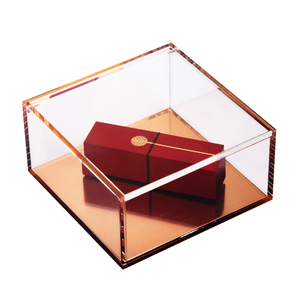Rosa <span class=keywords><strong>de</strong></span> oro efecto metálico pequeño tamaño cuadrado caja <span class=keywords><strong>de</strong></span> acrílico con tapa almacenar pendientes <span class=keywords><strong>de</strong></span> joyería - Product Image 6