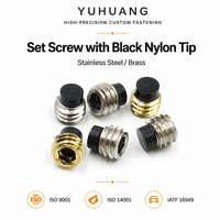 6 #   8 #   10 #   12 #   Vis sans tête hexagonale à embout en nylon, filetage UNC UNF 5/32 3/8, en laiton ou acier inoxydable 304 316, avec bague en nylon