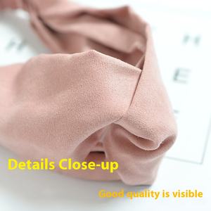 أزياء المرأة لون نقي مطاطا الحياكة عقال الصليب للشعر اليوغا الرياضة غسل الوجه عقال الجملة - Product Image 4