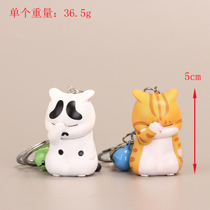 Caliente tímido <span class=keywords><strong>gato</strong></span> desgastado llavero lindo divertido gatos deprimidos llavero para novia niños bolsa coche llaves colgante llavero baratija - Product Image 3