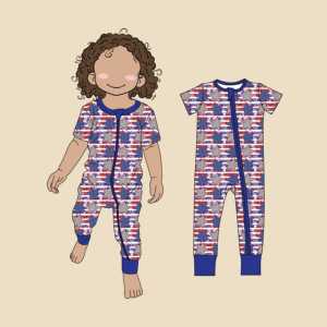 Qingli ODM Fabbrica Personalizzata Senza Tariffe Stampa Personalizzata Ice Sucker 2026 Nuovo Ingrosso Maglietta a Maniche Corte in Bambù per Bambini con Zip - Product Image 2