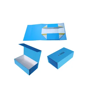 Caja de regalo plegable magnética de lujo con cinta, zapatos y ropa para embalaje de, cartón plegable impreso