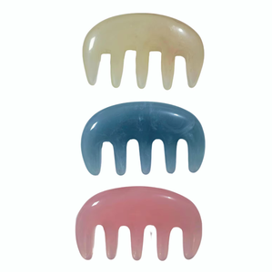 Productos para el cuidado del cuero cabelludo, masaje de drenaje meridiano, peine de resina de cinco dientes, gua sha para la cabeza - Product Image 1