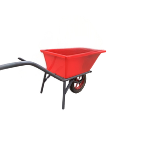 Durable Steel &amp; Plastic Wheelbarrow with Solid Tire Heavy-Load <strong>Cart</strong> for Warehouse <strong>Cargo</strong> Handling - Product Image 2