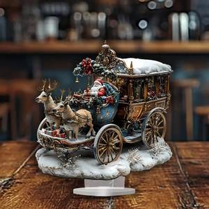 زينة أكريليك جديدة لشخصية بابا نويل عبر الحدود، هدايا عيد الميلاد للمنزل والمكتب، حاملات شموع وفوانيس ومرطبانات شموع أخرى - Product Image 1