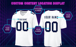 Bester Preis Loose Hip Hop Benutzer definiertes Logo Blank Sublimated Quick Dry College American Football Trikot - Product Image 5