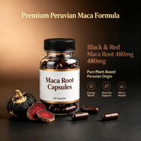 Capsules de racine de maca noire en marque privée OEM, compléments alimentaires à base de plantes, complément nutritionnel pour la vitalité masculine