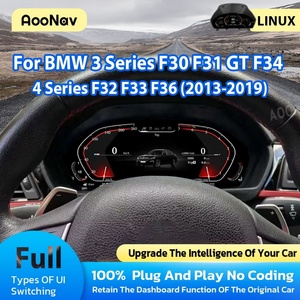 จอ LCD ดิจิตอลขนาด 12.3 นิ้วสำหรับรถยนต์ BMW ซีรีส์ 3 รุ่น F30 F31 GT และซีรีส์ 4 รุ่น F32 F33 F36 ปี 2013-2019 เครื่องเล่นสเตอริโอพร้อมมาตรวัดความเร็วเสมือนจริงบนแผงหน้าปัด - Product Image 2