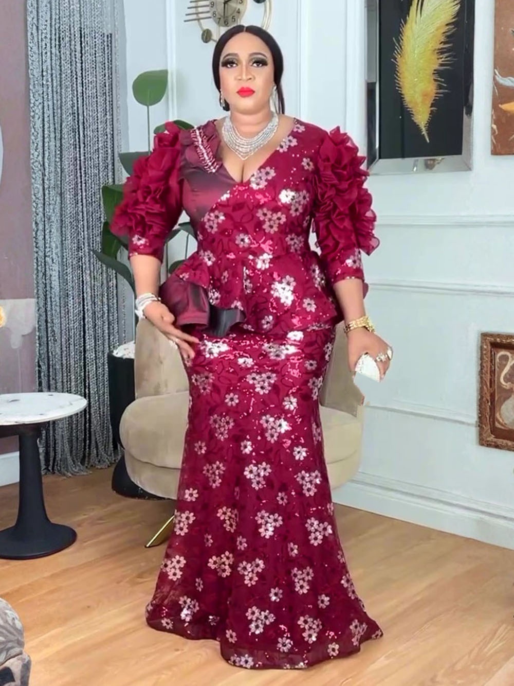plus size sequin peplum dress YWDJ Sequin Dress for Women Plus Size Dress for Women Long Sleeve Casual Crewneck Sequin Peplum Sparkly Wrap Summer Dresses for Women 2023 Beach Dresses Fashion Beach Classy Y2K Soft Basic Red