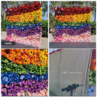 Panneau mural de fleurs artificielles modernes en tissu filé 3D, longue durée, faites à la main, avec hortensias et roses, pour la Fête des Mères
