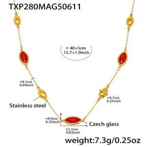 Collier en verre translucide à facettes multiples, design personnalisé, style élégant et luxueux, acier inoxydable - Product Image 6