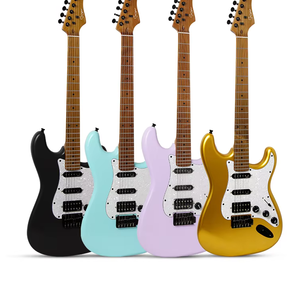 Smiger Upgrade Poplar Body Roasted Maple Neck&fingerboard Alnico <b>V</b> HSS Pickup L-G2-MAX Guitar with Locking Tuner - Product Image 2