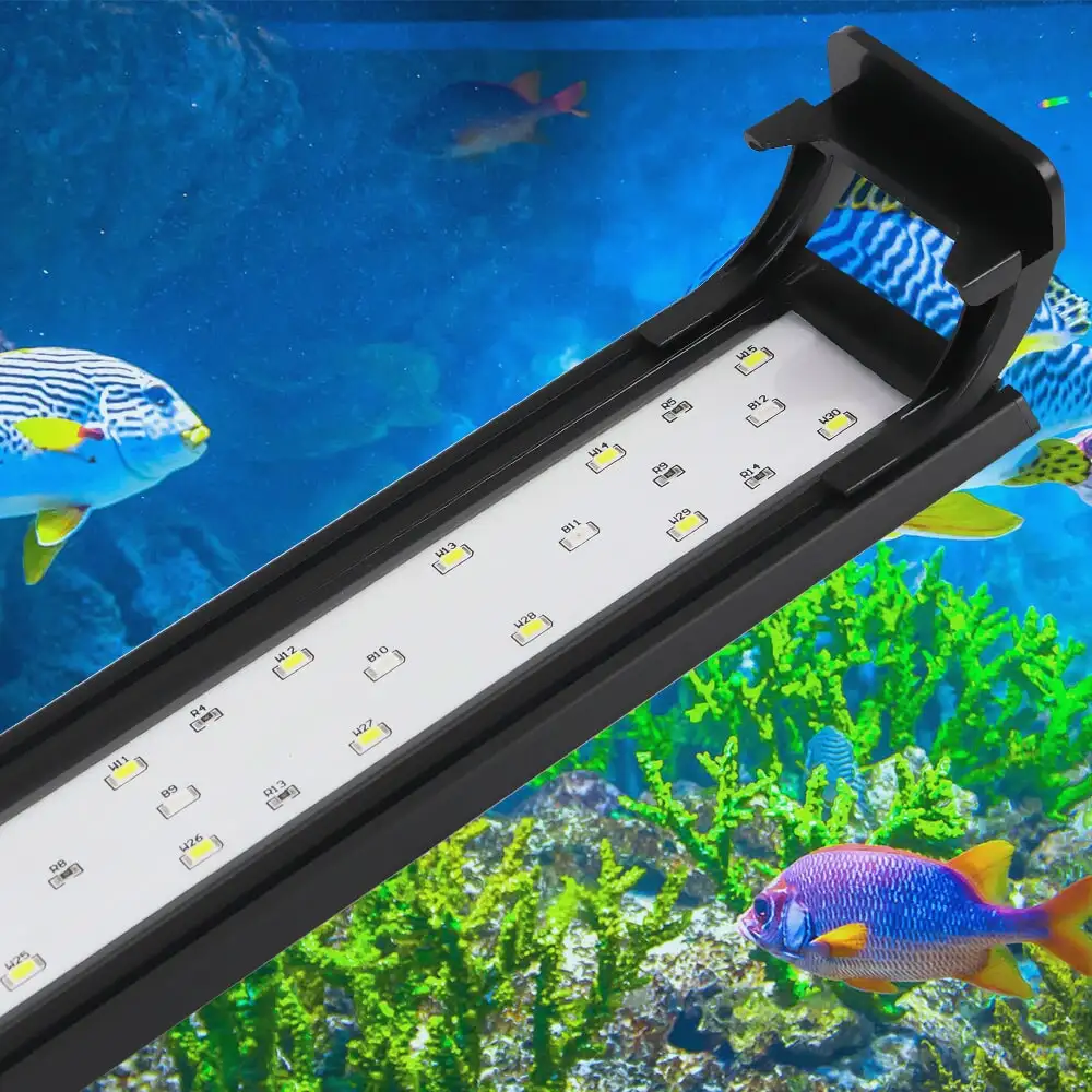 2024 새로운 어항 전체 스펙트럼 장식 산호 암초 빛 RGBW 다채로운 해양 LED 수족관 빛