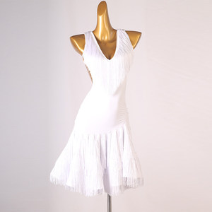 Costumi Professionali per Esibizioni di Danza da Sala, Abito da Competizione di Danza Latina con Frange per Esami Artistici - Product Image 6