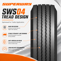 SUPERWAY SWS04 Pneu Radial pour Camion et Autobus Thaïlandais 385/65R22.5 385/55R22.5 Tout Acier Radial TBR M+S 3PMSF ECE EU LABLE