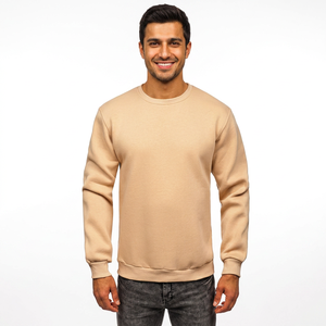 Venta caliente personalizada Oem pulóver liso en blanco cuello redondo algodón hombres sudaderas de gran tamaño hombres moda básica sudaderas con capucha - Product Image 1