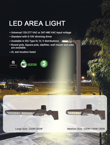 Nueva fábrica de moldes Venta directa ETL Outdoor IP65 AC Powered 100W-300W Aluminio LED Estacionamiento Street LED Shoe Box Light - Product Image 6
