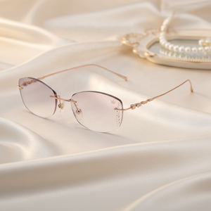 نظارات فاخرة مضادة للضوء الأزرق مع إطار مرصع بالألماس، نظارات مضادة للأشعة فوق البنفسجية للقراءة واستخدام الكمبيوتر، إطارات نظارات بصرية للنساء - Product Image 1