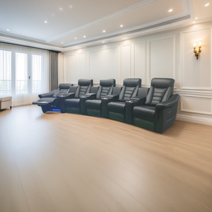 كراسي مسرح مشهورة من الجلد الأسود ، كراسي مسرح منزلية ، أريكة سينما 5 مقاعد ، مقاعد سينما كبار اللاعبين الكهربائية - Product Image 2