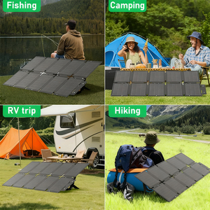 Panneaux solaires mono noirs portables 100W écologiques, haute efficacité 24,5%, pliables, étanches IP65, certifiés CE, pour camping et camping-car - Product Image 3