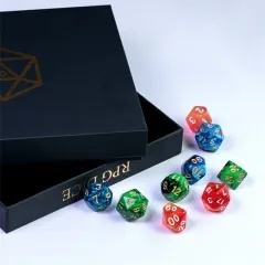 Ensemble de dés polyédriques en acrylique Demon Design, 7 pièces (D20/D12/D10/D00/D8/D6/D4) pour D&D, Dragons, Donjons, RPG fantastique, <span class=keywords><strong>Créatures</strong></span> sombres - Product Image 4