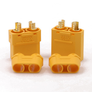 Connecteur industriel Amass XT90H 45A plaqué or mâle-femelle avec gaine de sécurité, stock original pour l'automatisation des systèmes - Product Image 1