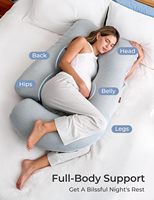 Schwangerschaftskissen mit Kühlbezug, U-förmig, Ganzkörper-Seitenschläferkissen, 57 Zoll, Polyester, Unterstützung für Rücken, Hüfte, Bauch, Beine