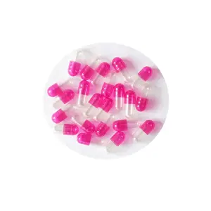 Cápsulas duras vazias de gelatina farmacêutica de cor transparente rosa fornecedor ouro tamanho 4