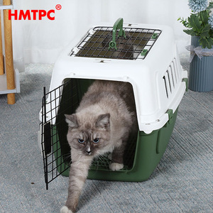 กระเป๋าใส่สัตว์เลี้ยง HMTPC ขนาดเล็ก ทำจากพลาสติก สำหรับแมว พร้อมช่องระบายอากาศและประตู สำหรับการเดินทาง - Product Image 1