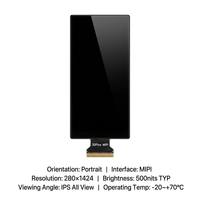 Modul LCD Bar Ultra-Tipis 7" 280x1424 Antarmuka MIPI 500 Nits IPS All View untuk Layar Lantai Lift & Strip Kontrol Rumah Pintar
