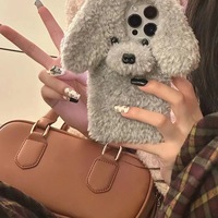 Coque de téléphone antichoc en peluche 3D motif chiot de dessin animé pour iPhone 17 16 15 14 13 12 11 Pro Max XS 6 7 8 Plus XR XS