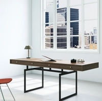 Bureau en bois massif de luxe personnalisable, design moderne avec tiroirs, ergonomique pour la maison/le bureau
