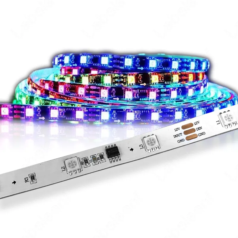 5 เมตร/ม้วน WS2811 RGB LED Strip DC12V แอดเดรส 30-60LEDs/M IP30/65/67 WP Ultra-Bright Flex Magic Bar หน้าแรก/เวที/Deco แสง