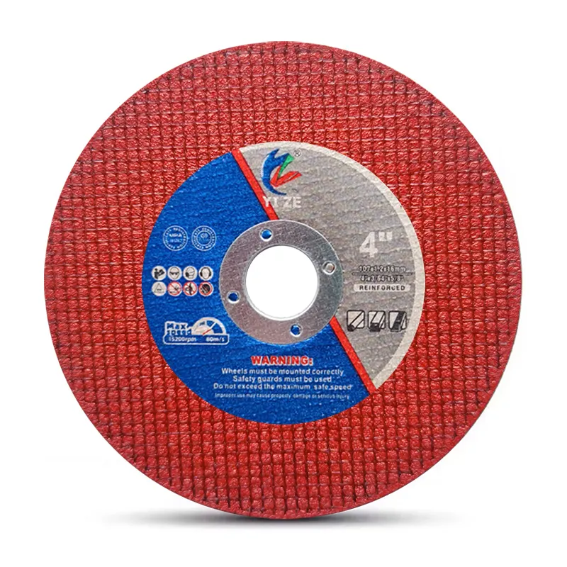 धातु के लिए उच्च गुणवत्ता वाला लाल 4 इंच कटिंग डिस्क कट ऑफ व्हील अपघर्षक डिस्क 4 इंच कटिंग व्हील
