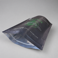 Sachet d'emballage souple refermable de qualité alimentaire, noir mat, imprimé sur mesure, avec fermeture éclair, pour mélange de café et poudre de suppléments