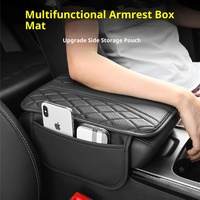 Coussin de protection pour accoudoir de console centrale de voiture, en cuir respirant, universel quatre saisons, tapis de repose-main, organisateur