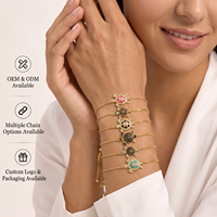 Bracciale OEM ODM con Ciondolo Tartaruga Marina Smaltata Colorata in Rame, Placcato Oro 18K, con Zirconi e Catena Scorrevole Regolabile, Gioielli Oceanici all'Ingrosso