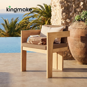 Juego de Muebles de Madera para Exteriores de Alta Gama, Directo de Fábrica, Muebles de Comedor de Teca de Grado A, Silla de Jardín de Lujo para Resort o Restaurante - Product Image 1