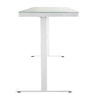 Bureau d'ordinateur en verre et métal, réglable en hauteur, pour le gaming, avec écran tactile LED et système anti-collision