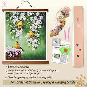 Fabricante Profesional, Venta al por Mayor, Kit de Pintura de Diamantes 5D Personalizado, Arte de Pared, Mosaico de Diamantes, Flores y Pájaros - Product Image 4