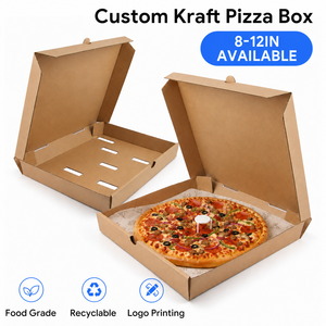 Wholesale Custom Printed Kraft Paper Pizza <b>Box</b> Corrugated Cardboard with Logo for Restaurant Takeaway Food Packaging - Product Image 1